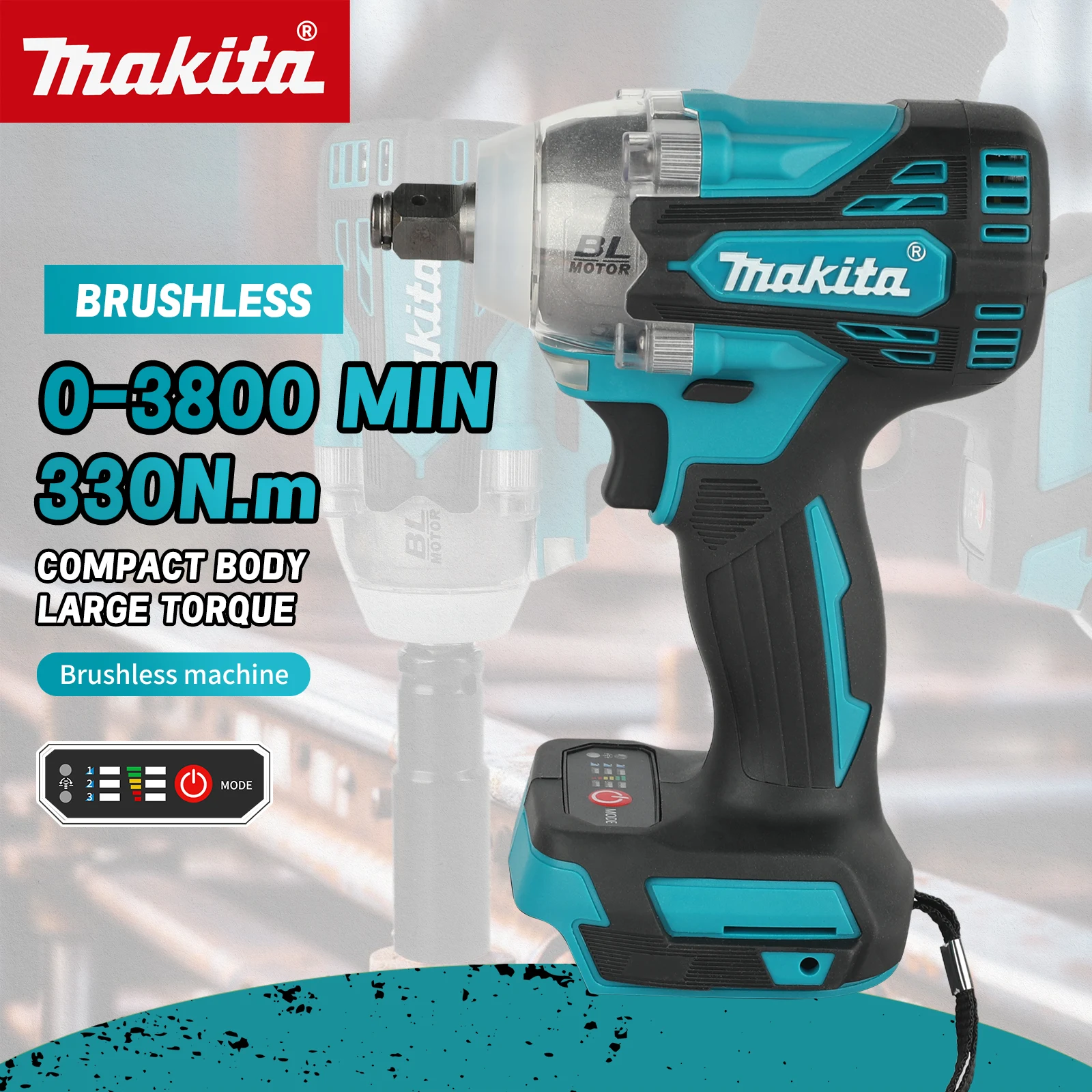 Makita Drill Dtw300 - マキタ DTW300 コードレス インパクトレンチ。内蔵LEDライト、滑り止めグリップを搭載し、薄暗い場所や狭い作業スペースでの作業に最適。