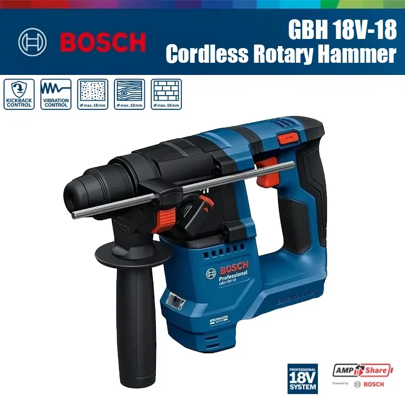 Power Tools Professional - ボッシュ GBH 18V-18 コードレスロータリーハンマー 1.5J インパクトドリル