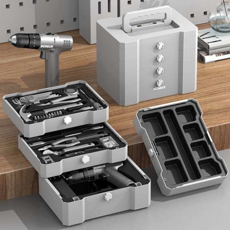 Power Tools Professional - プロの家庭用電動工具セット多機能電動ドリルドライバーハンドツールセットポータブル収納ツールボックス