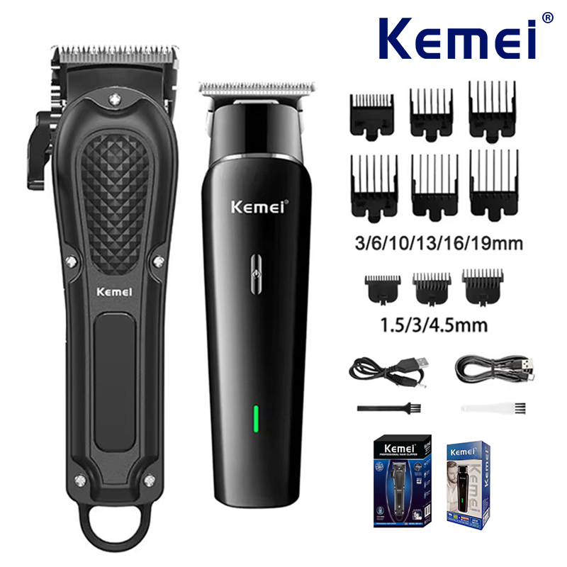 Power Xchange Tools - Kemei 電気バリカンセット UBS 充電式ひげトリマー男性用強力な電気バリカントリミングツール KM-1071、1115、キット