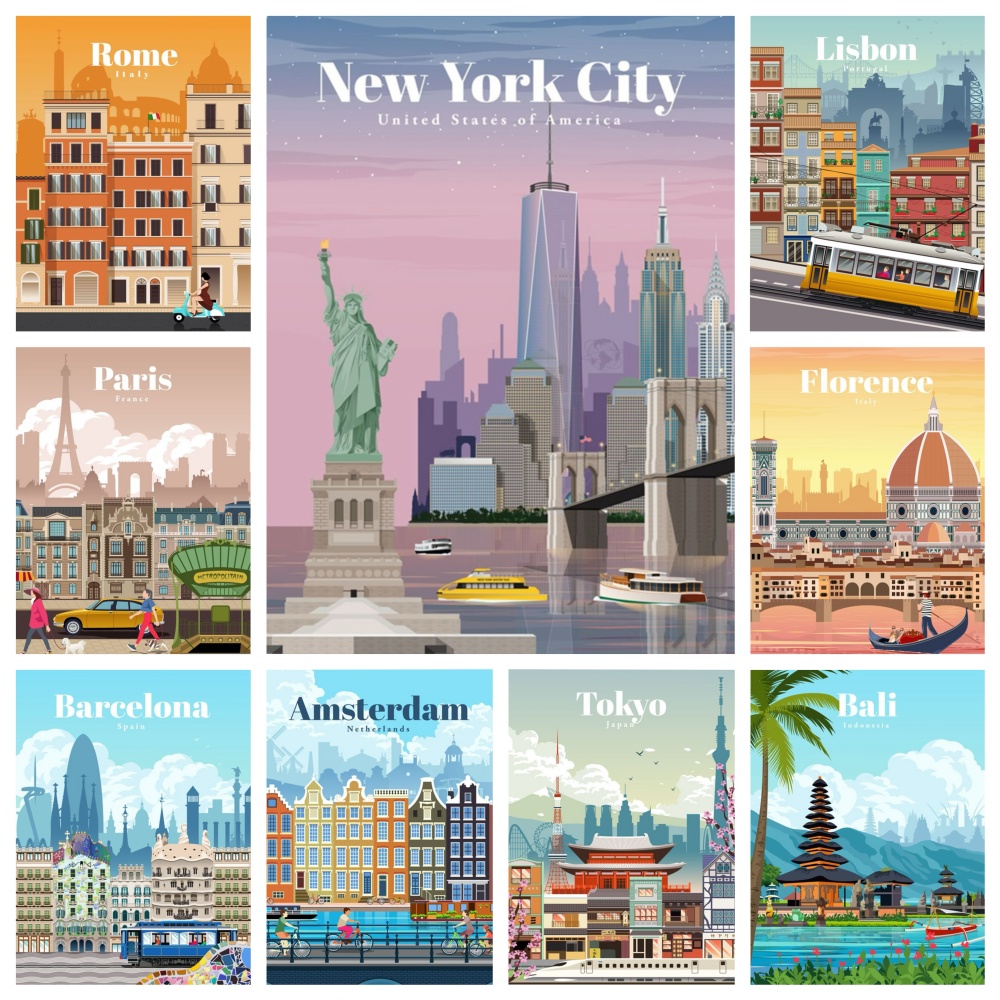 風景ダイヤモンド絵画,世界中のパーソナライズされた都市,完全 - Power Tools World のレビューと価格