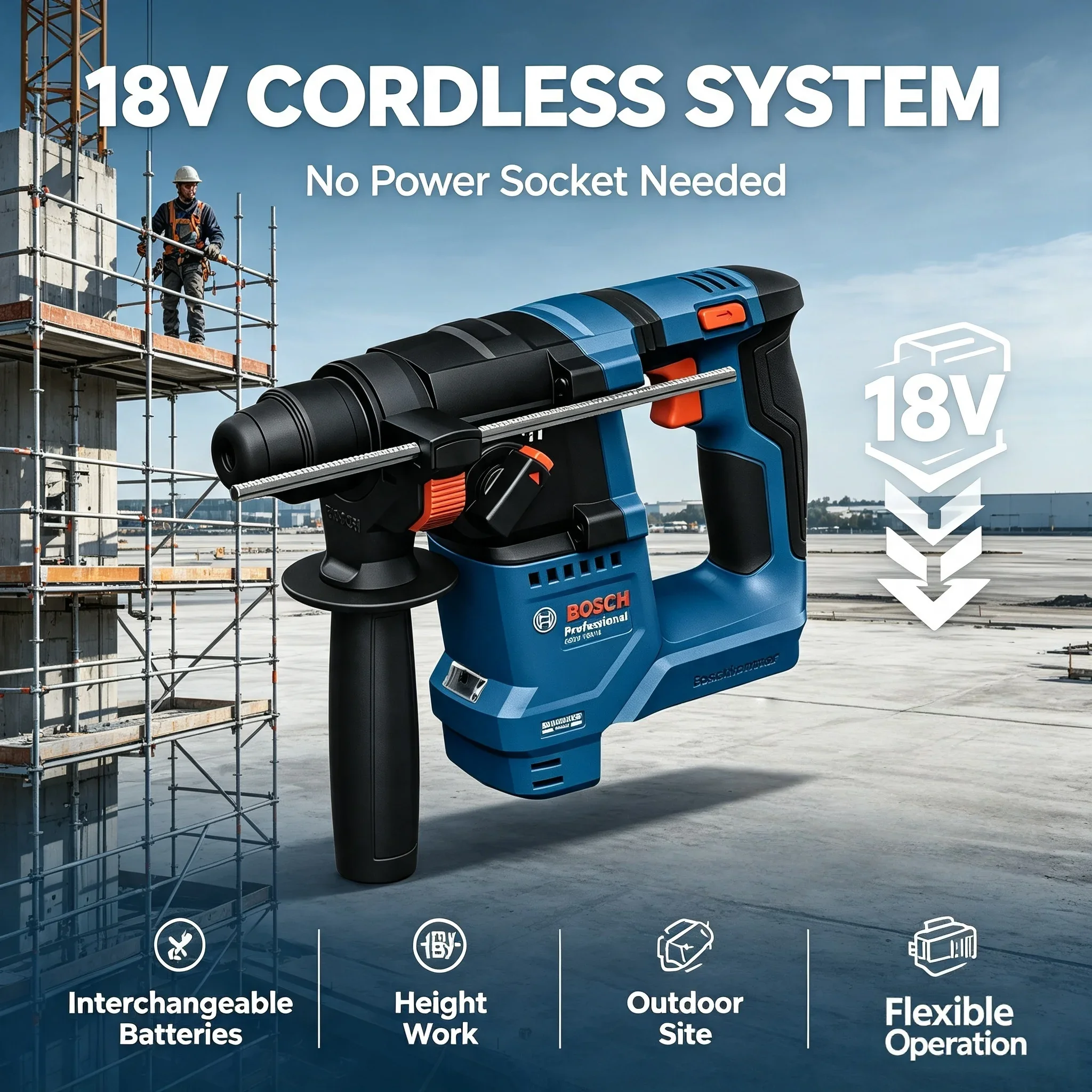 ボッシュ GBH 18V-18 コードレス ロータリーハンマ - Power Tools Professional のレビューと価格